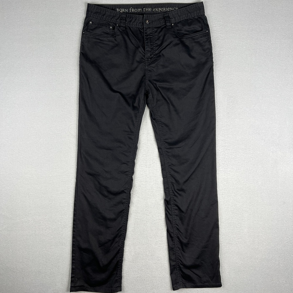 Prana Bridger Slim Tapered Jeans Fits 36x31.5 Black Stretch Work Casual Preppy